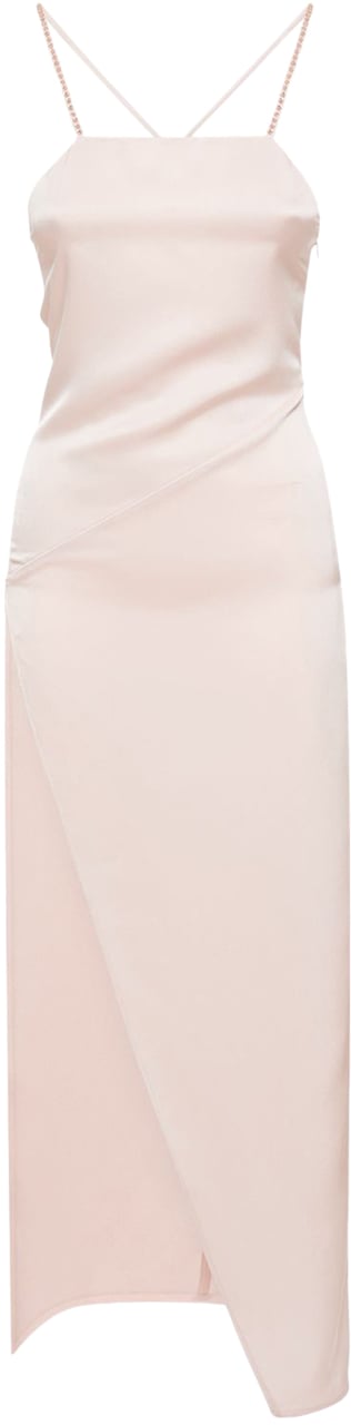 The Attico Long pink elegant dress with asymmetric hem Roze