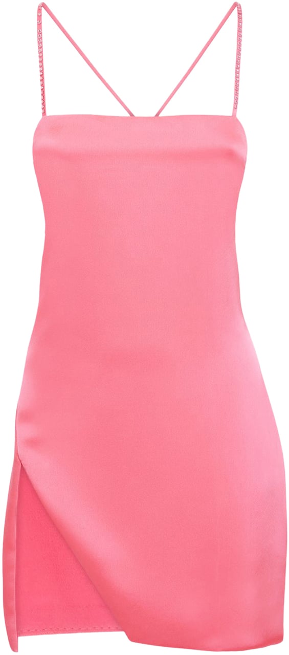 The Attico Short pink dress with elegant thin straps Roze