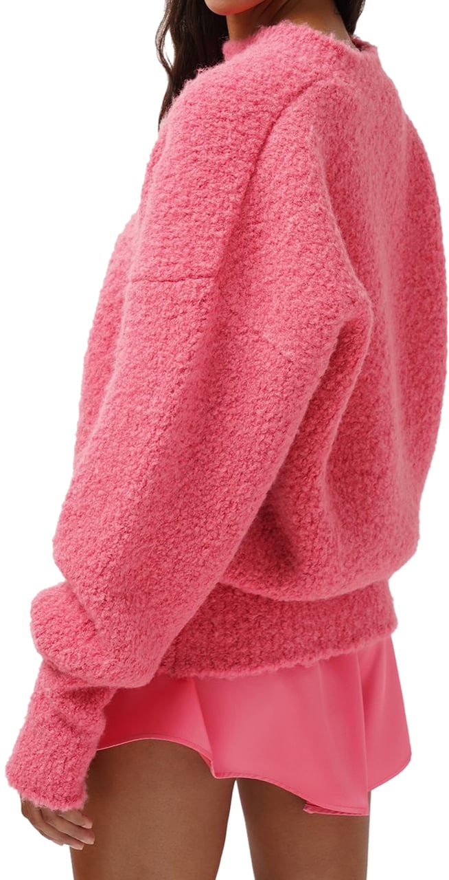 The Attico Classic soft sweater with round neck Roze