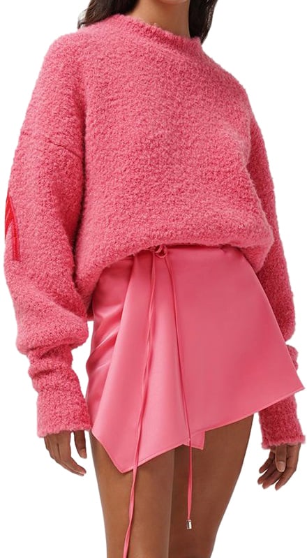 The Attico Classic soft sweater with round neck Roze