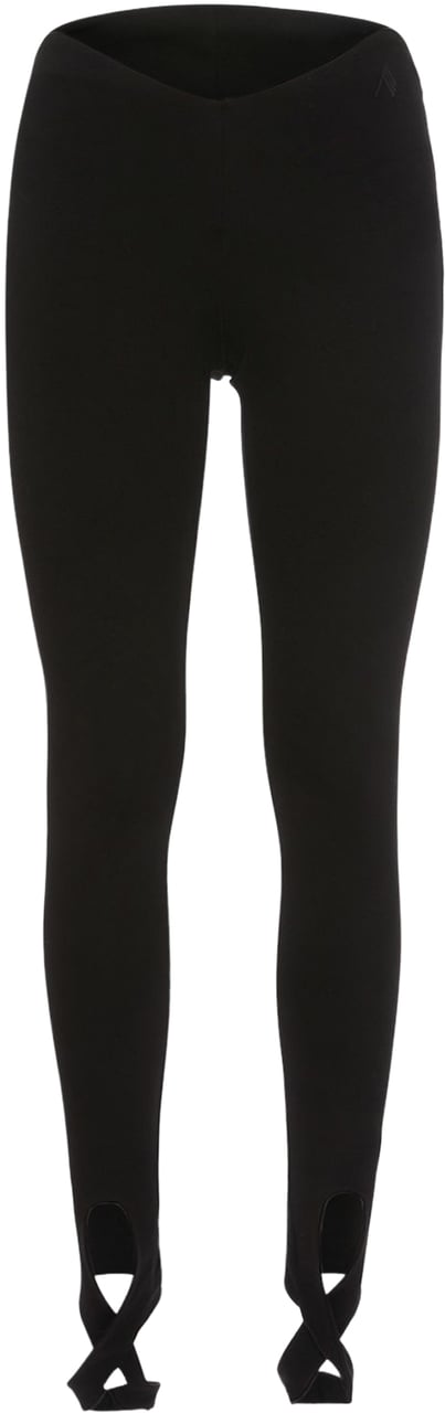 The Attico Black elastic leggings with high waist Zwart
