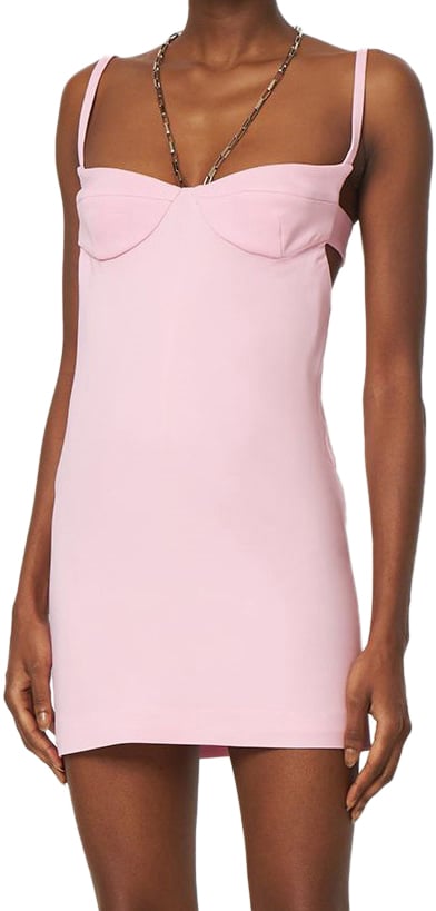 The Attico Light pink elegant dress with thin straps Roze