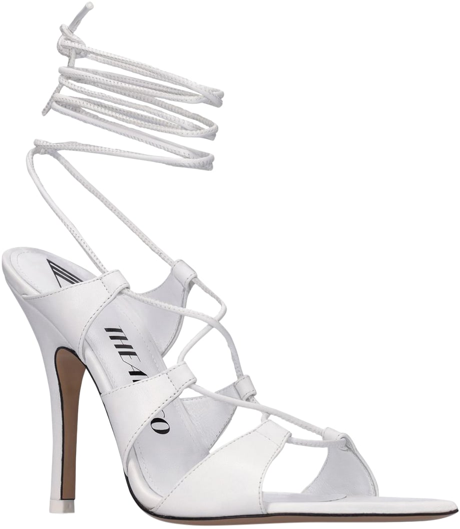 The Attico Elegant shoe with high heel in leather Wit