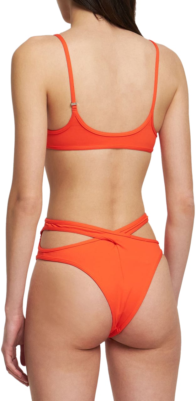The Attico Orange one-piece swimsuit with trendy cutouts Oranje