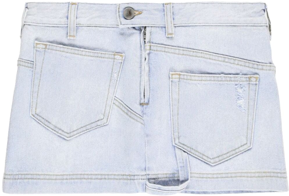 The Attico abra mini skirt lightblue Lichtblauw