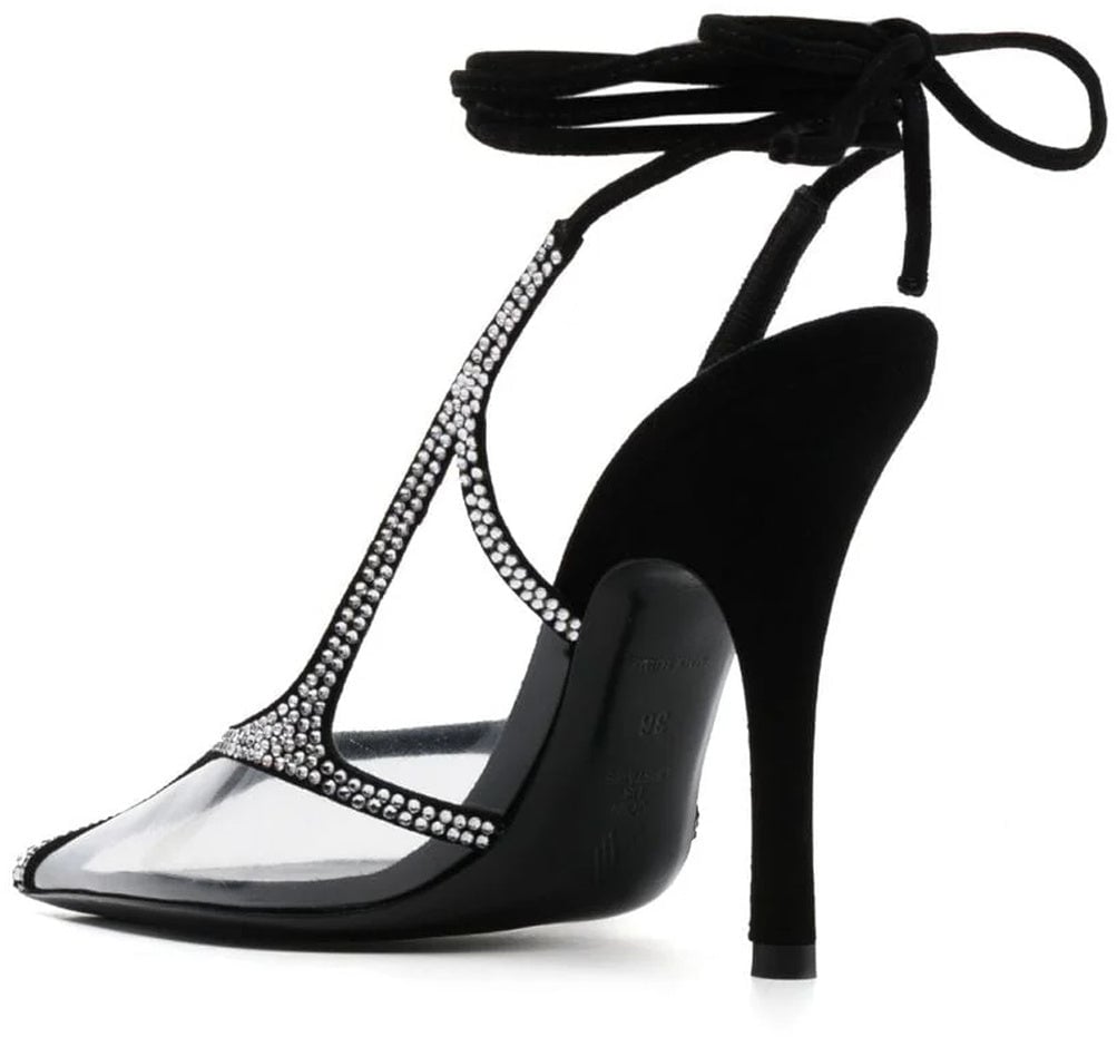 The Attico The Attico Venus Chrome Slingback Pumps Zwart