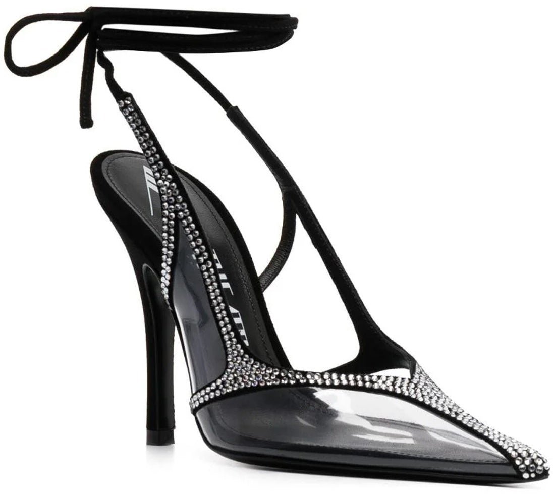 The Attico The Attico Venus Chrome Slingback Pumps Zwart