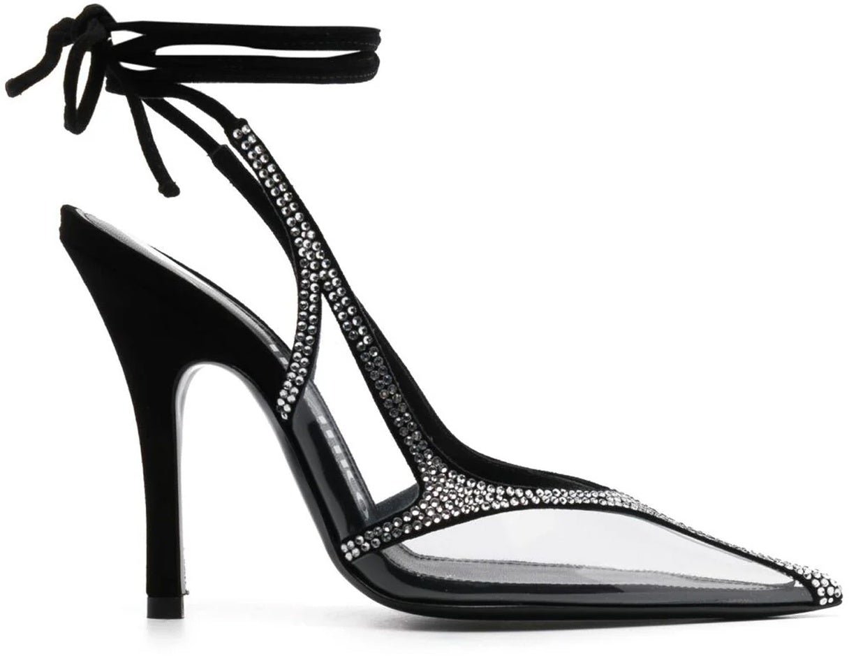 The Attico The Attico Venus Chrome Slingback Pumps Zwart