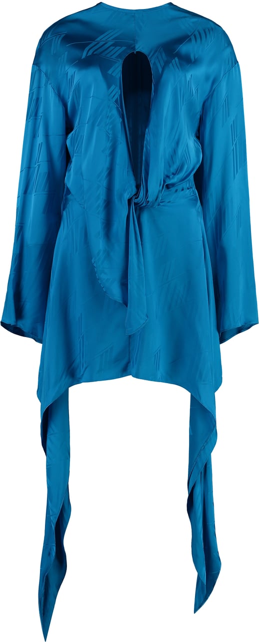 The Attico Louise silk mini dress Blauw