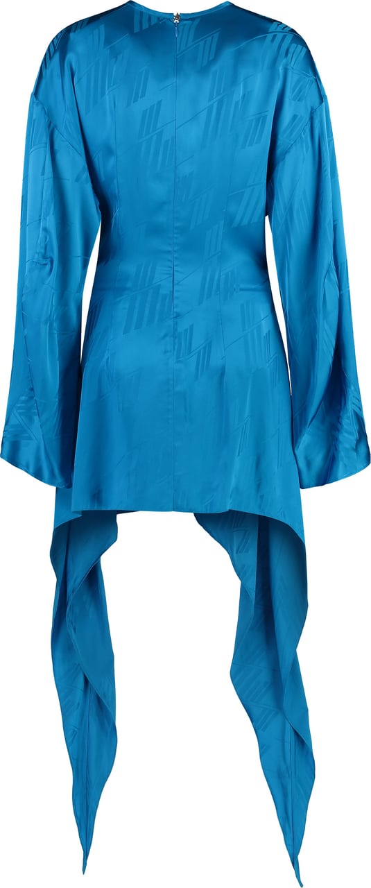 The Attico Louise silk mini dress Blauw