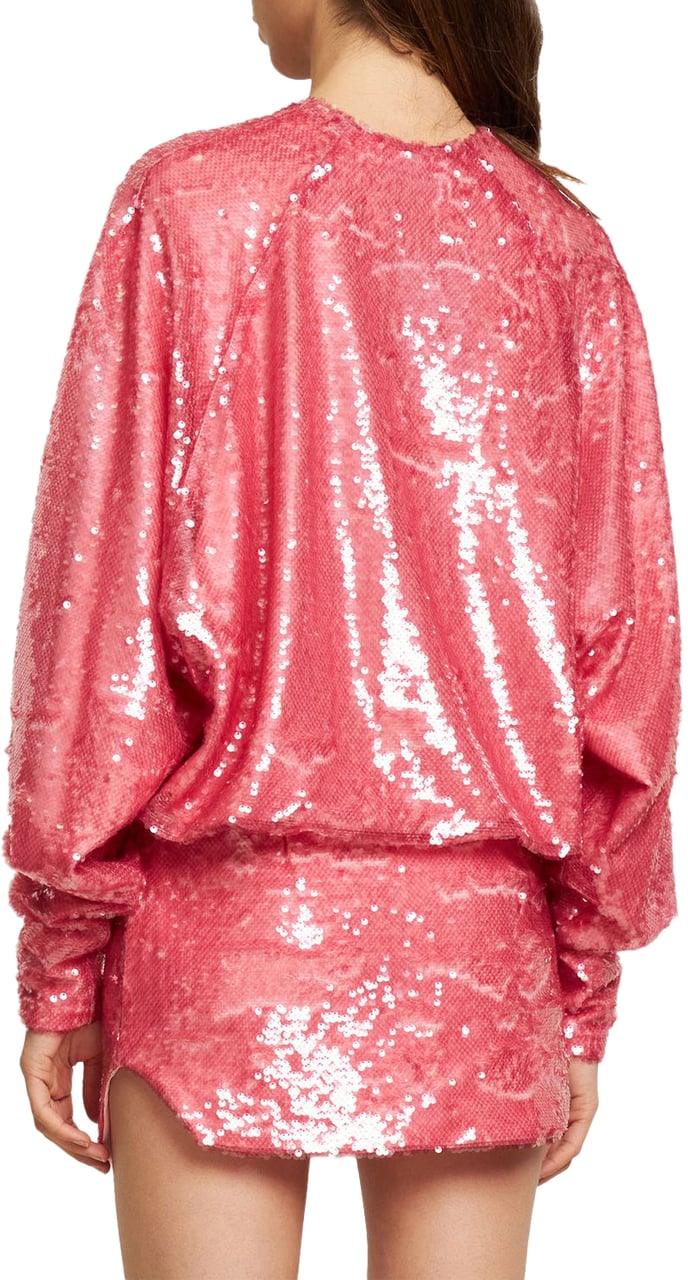 The Attico Elegant pink dress with V-neck Roze