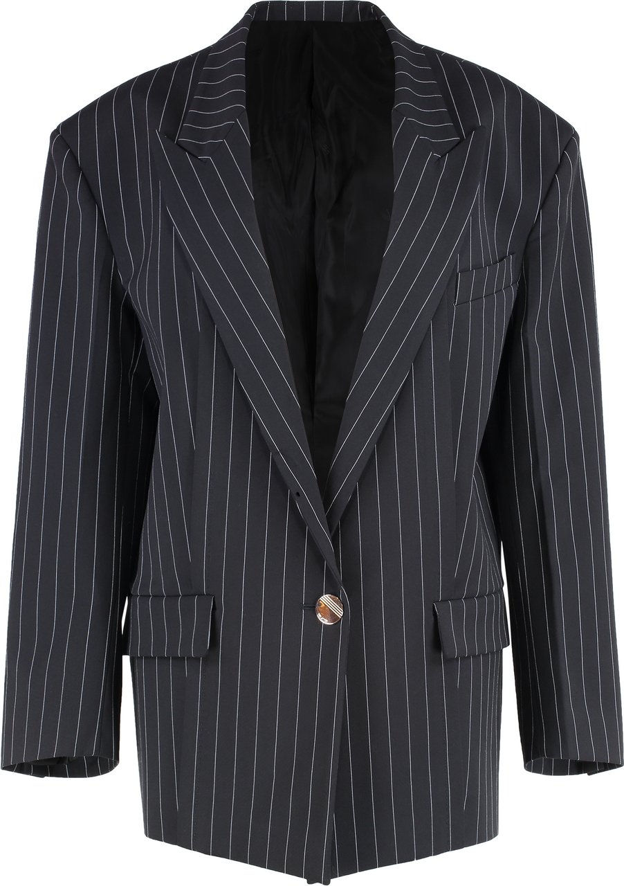 The Attico Single-breasted one button jacket Blauw