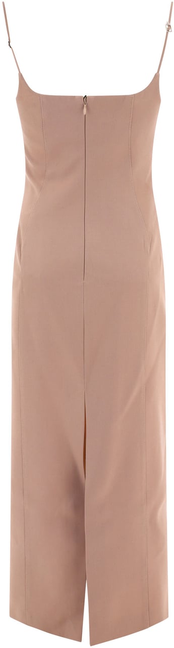 The Attico Gabardine midi dress Beige