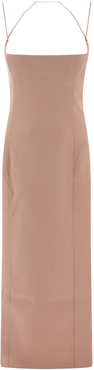 The Attico Gabardine midi dress Beige
