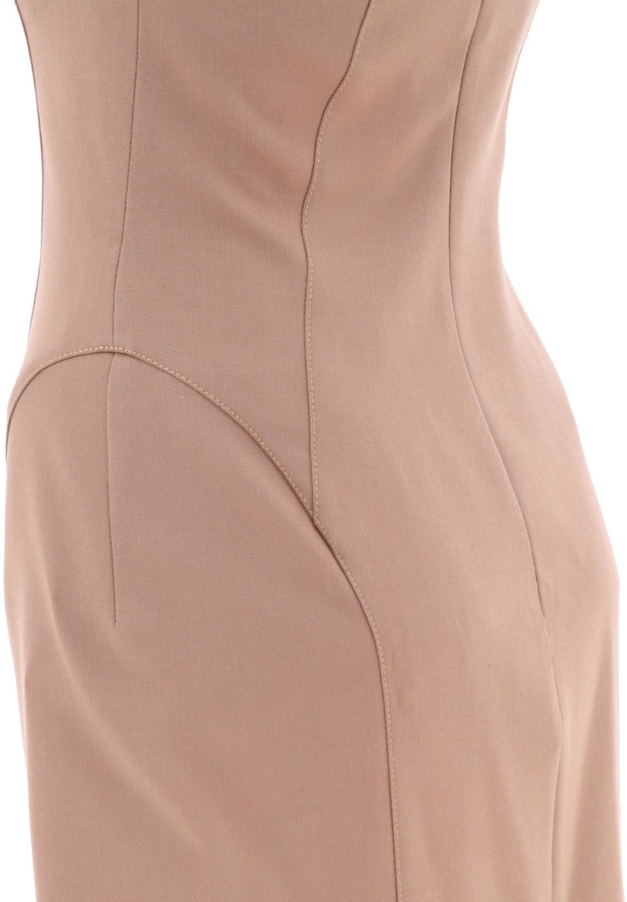 The Attico Gabardine midi dress Beige