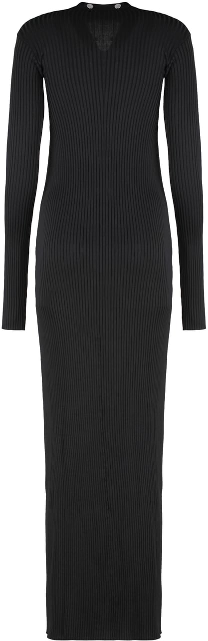 The Attico Long knitted cardigan Zwart
