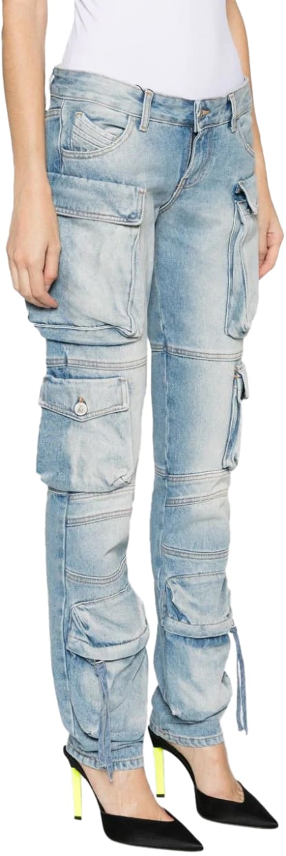 The Attico essie long pants lightblue Lichtblauw