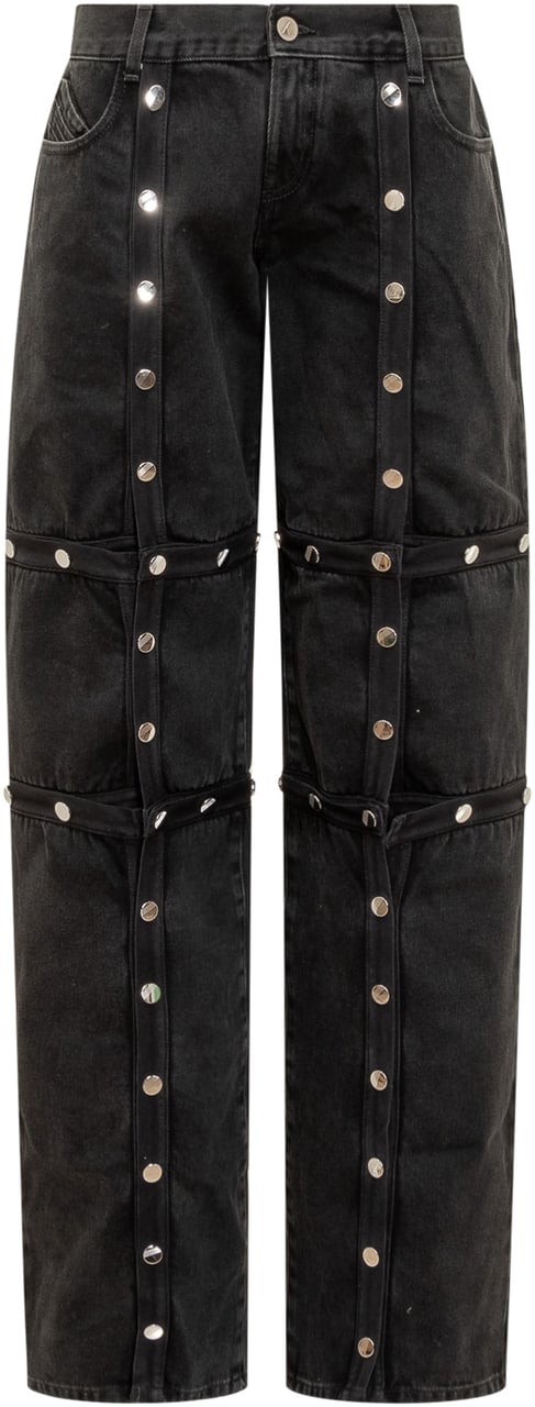 The Attico Pantalone in Jeans Zwart