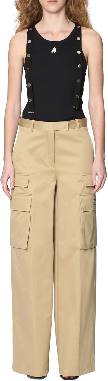 The Attico Logo cotton tank top Zwart