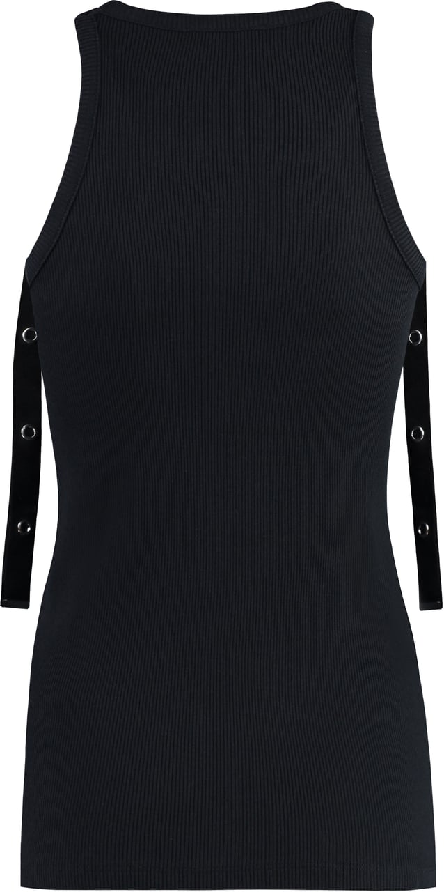 The Attico Logo cotton tank top Zwart
