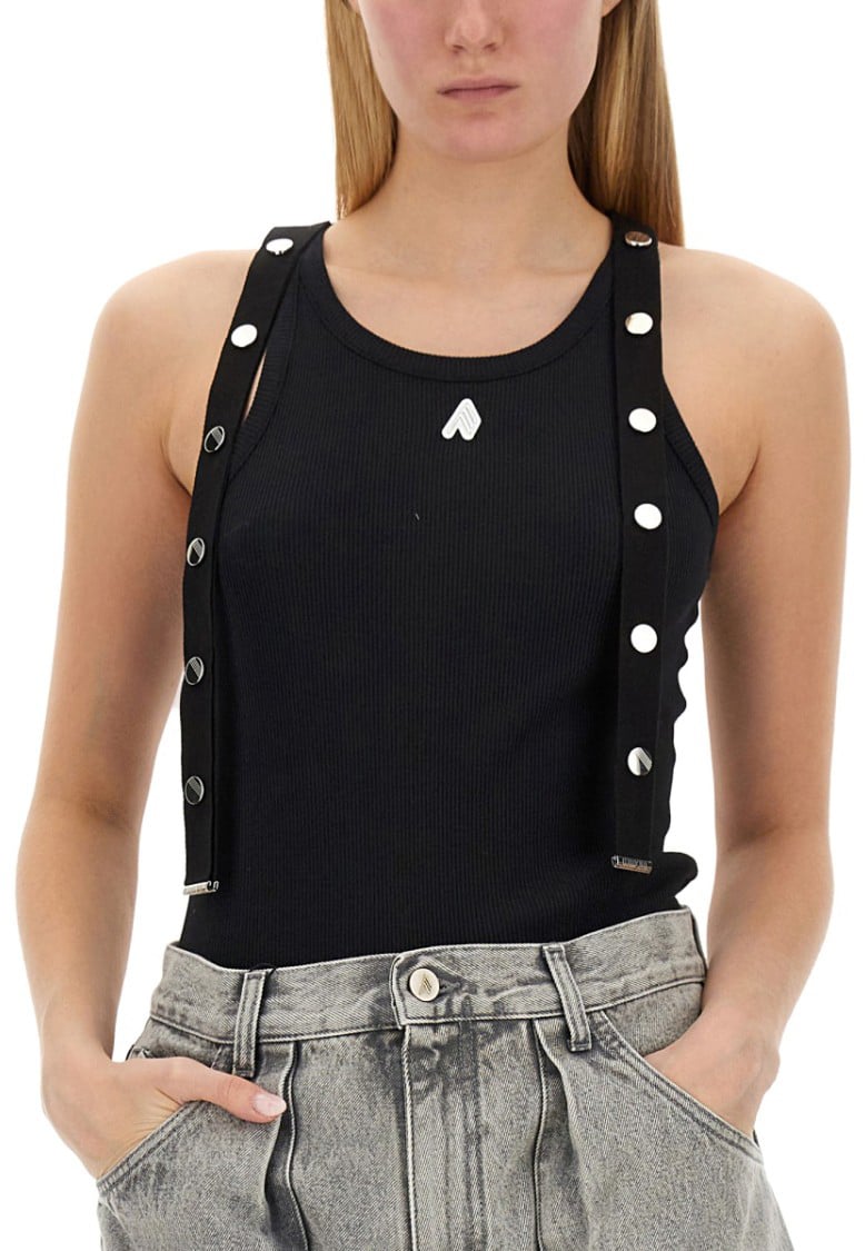 The Attico Jersey Tank Top Zwart