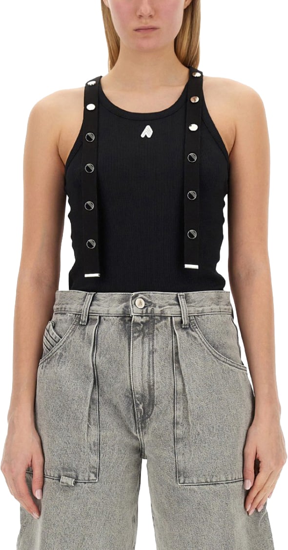 The Attico Jersey Tank Top Zwart