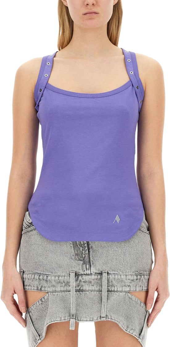 The Attico Tops With Logo Paars