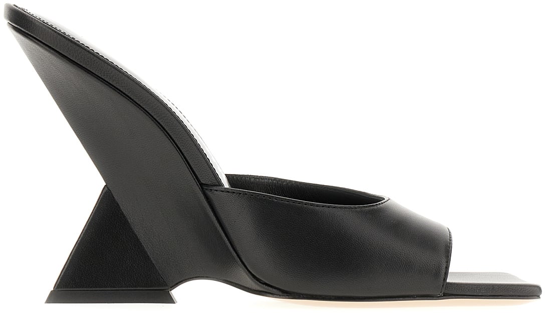 The Attico The Attico Black leather mules Zwart