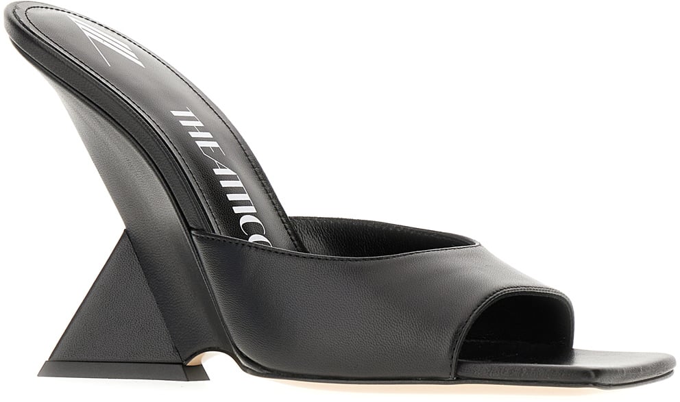 The Attico The Attico Black leather mules Zwart