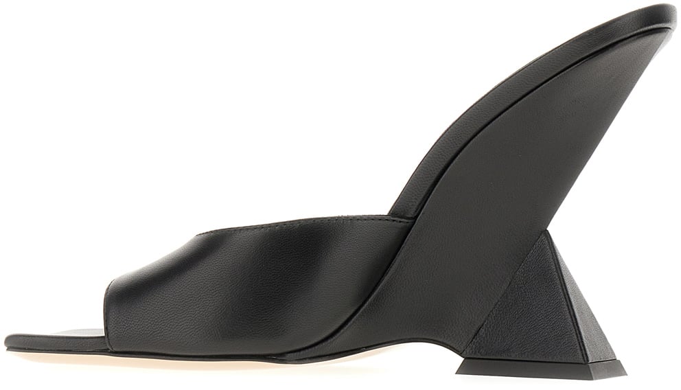 The Attico The Attico Black leather mules Zwart