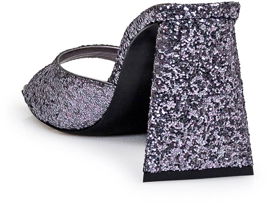 The Attico Mule Mini Devon Zilver