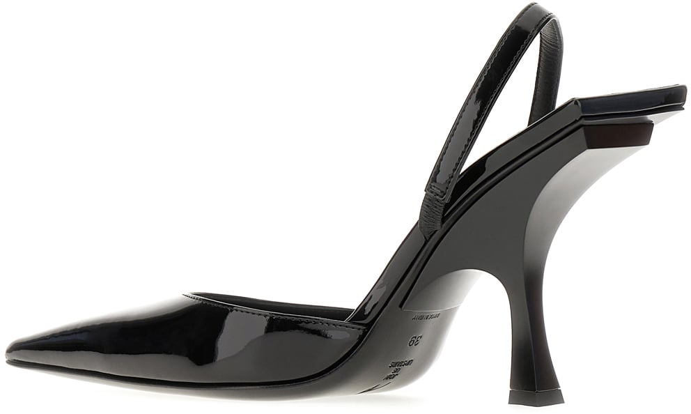 The Attico The Attico Black leather Ester pumps Zwart