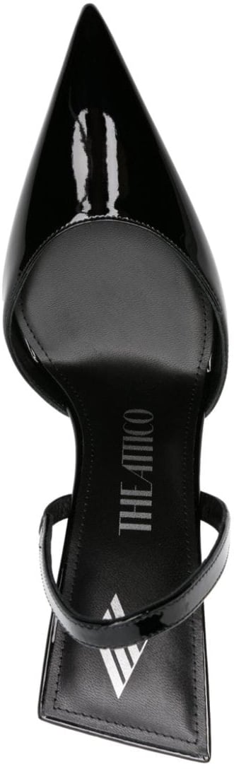 The Attico The Attico Ester Leather Slingback Pumps Zwart