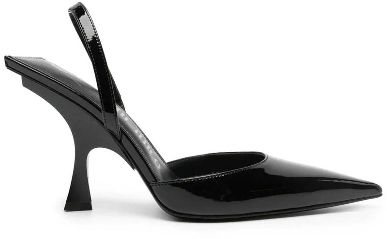 The Attico The Attico Ester Leather Slingback Pumps Zwart