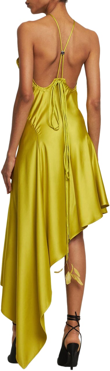 The Attico Yellow dress without sleeves, elegant and original Geel