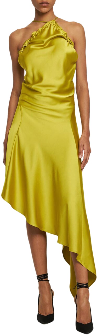 The Attico Yellow dress without sleeves, elegant and original Geel