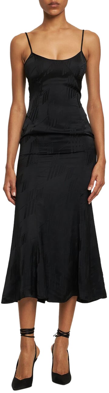 The Attico Elegant long black dress Zwart