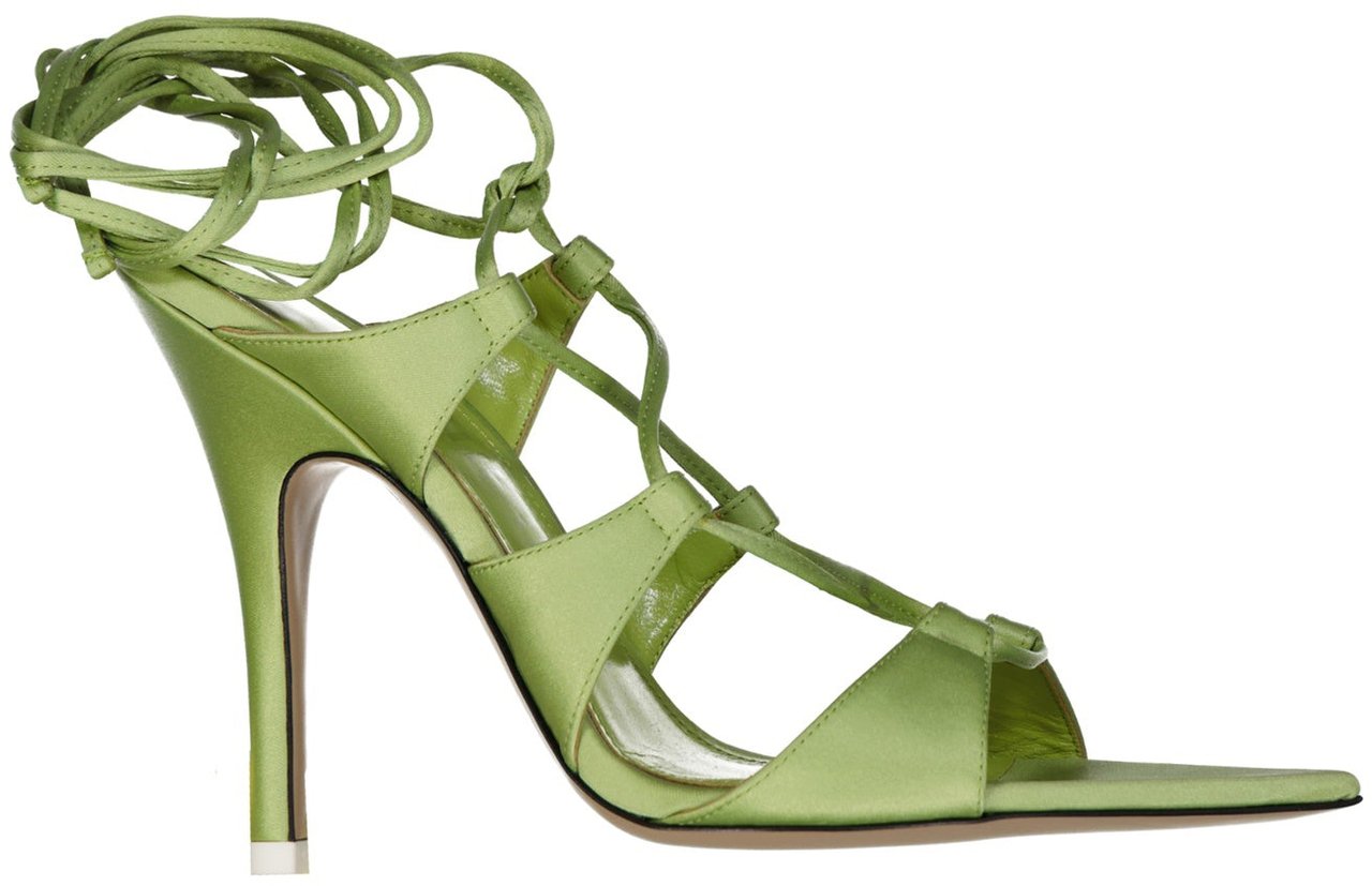 The Attico The Attico Reneè Satin Sandals Groen
