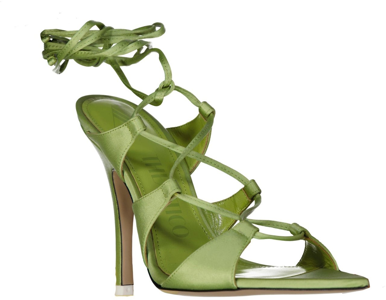The Attico The Attico Reneè Satin Sandals Groen