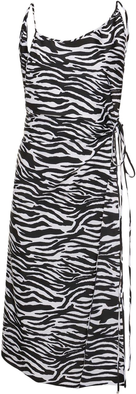 The Attico Long animal print dress in white and black elegant Wit