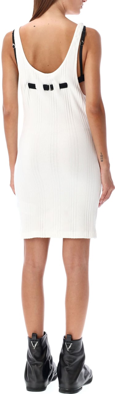 The Attico Jersey Mini Dress Bianco Wit