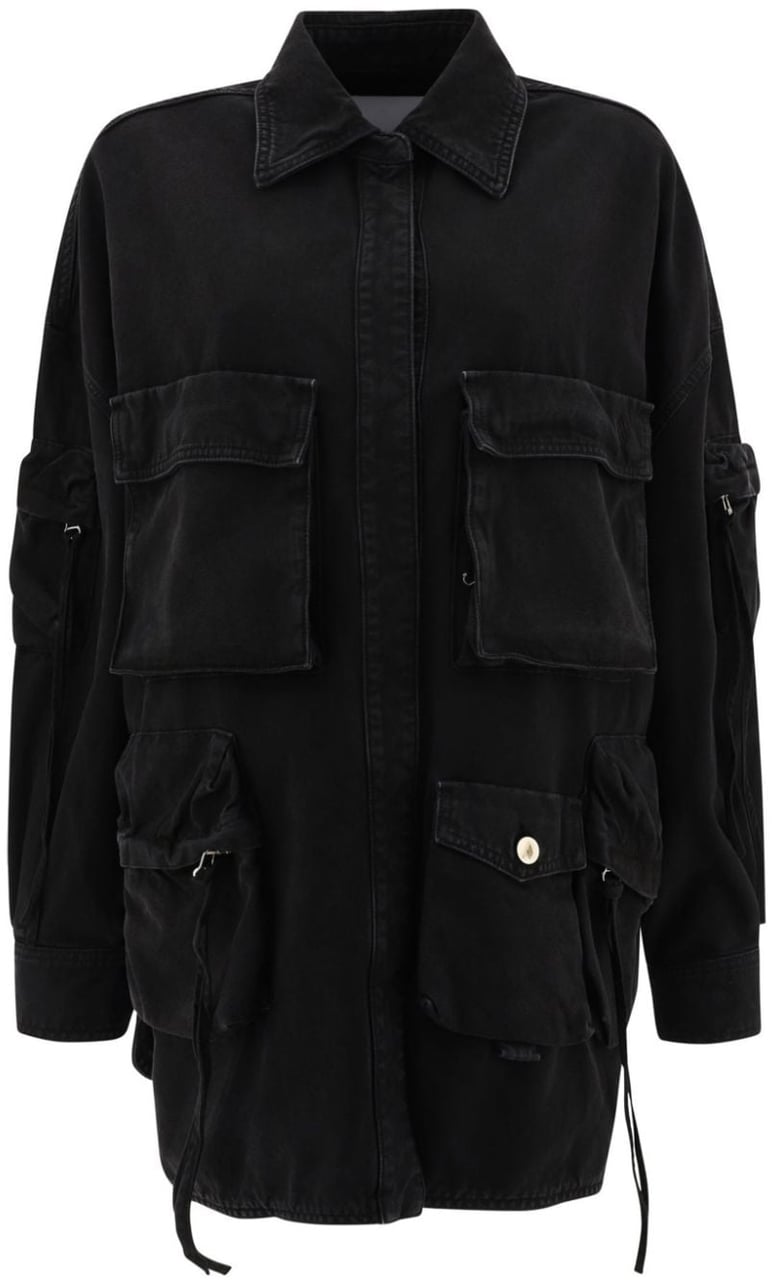 The Attico Coats Black Zwart