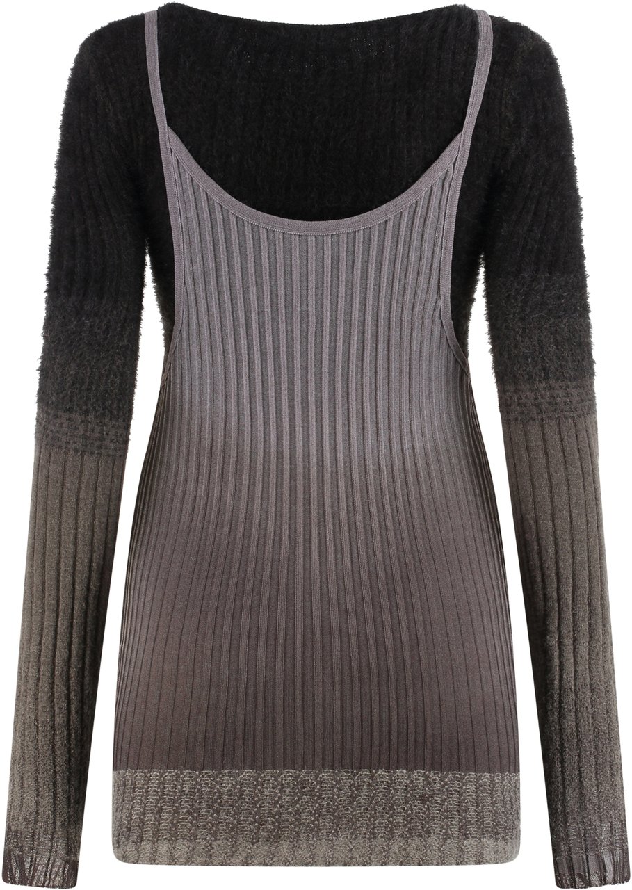 The Attico Ribbed knit dress Bruin