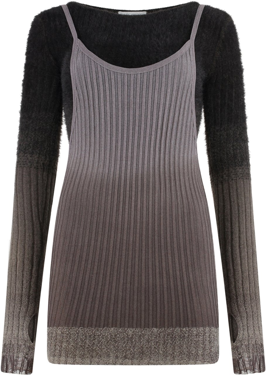 The Attico Ribbed knit dress Bruin