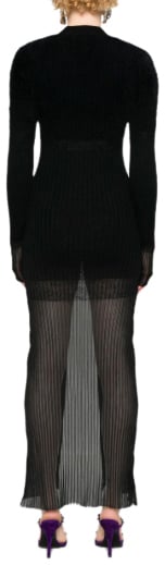 The Attico Midi Dress Black Degrade Zwart