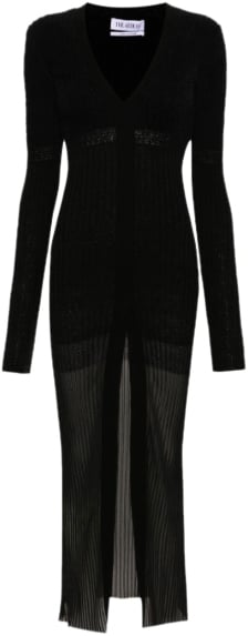 The Attico Midi Dress Black Degrade Zwart