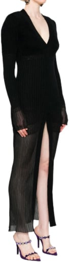 The Attico Midi Dress Black Degrade Zwart