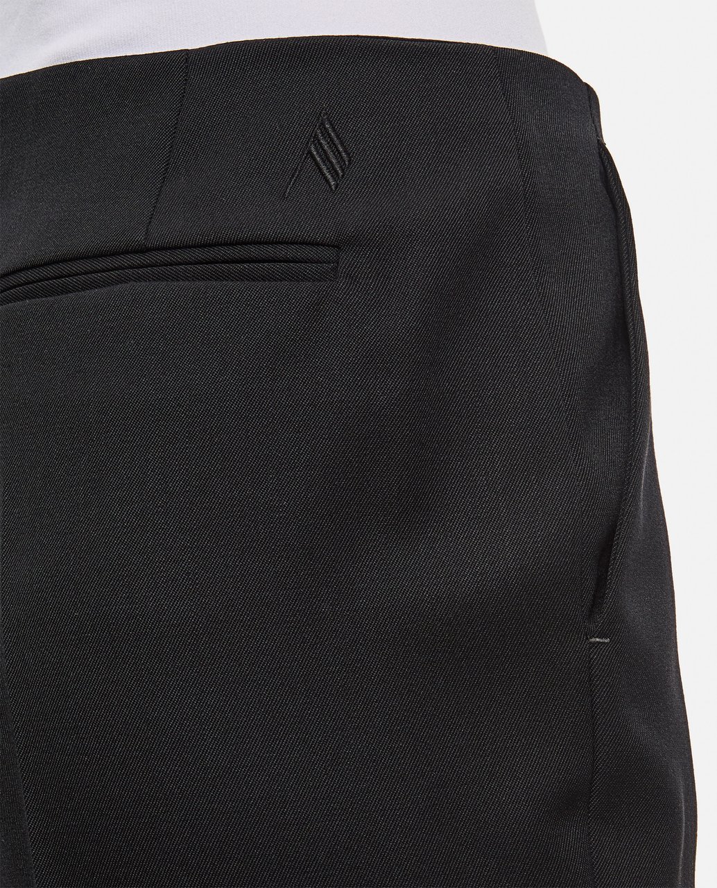 The Attico Wool Gabardine Straight Pants Zwart