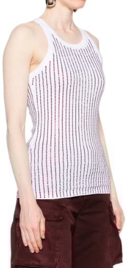 The Attico Top White/red Wit
