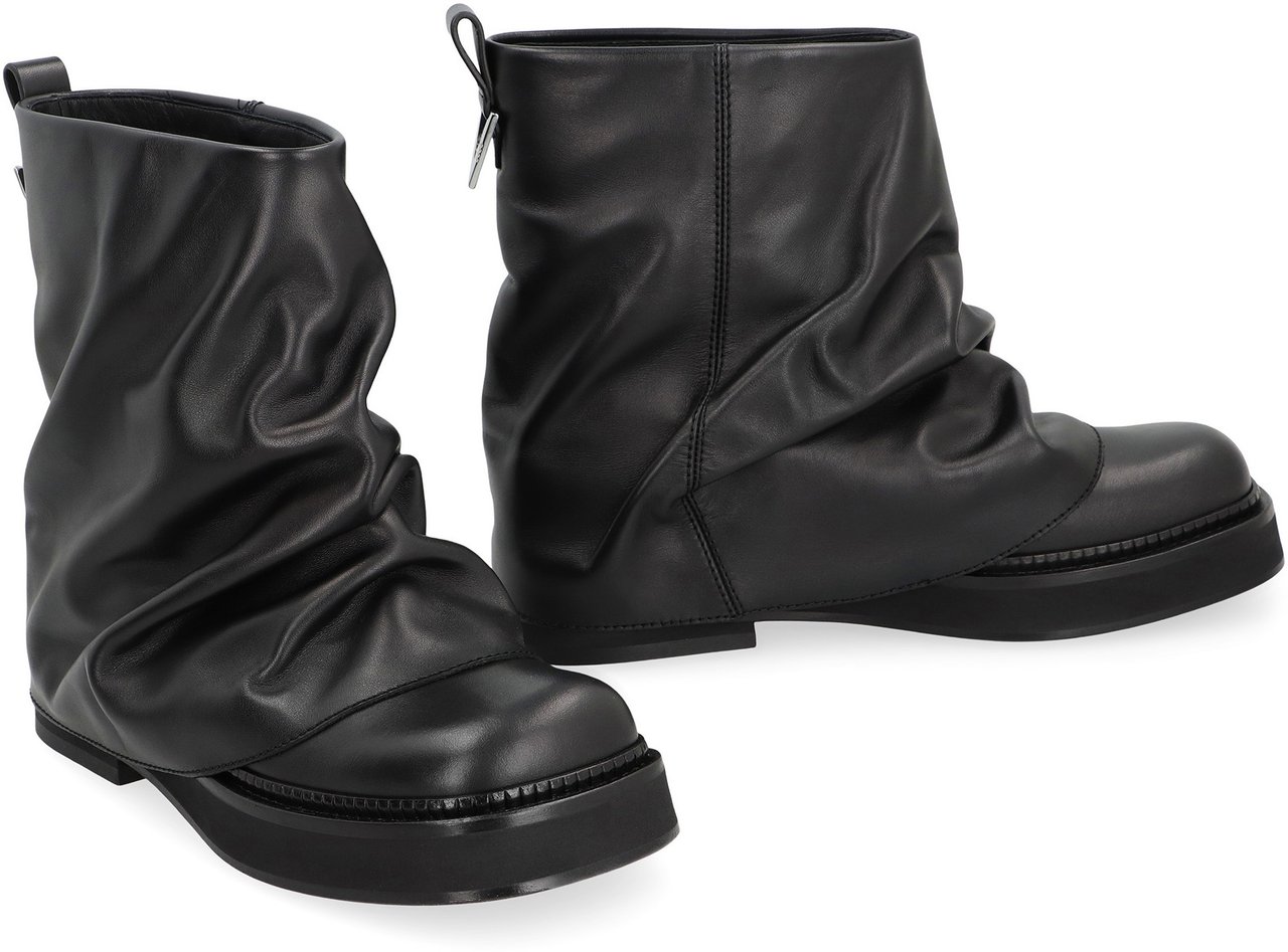 The Attico Mini Robin Combat leather boots Zwart